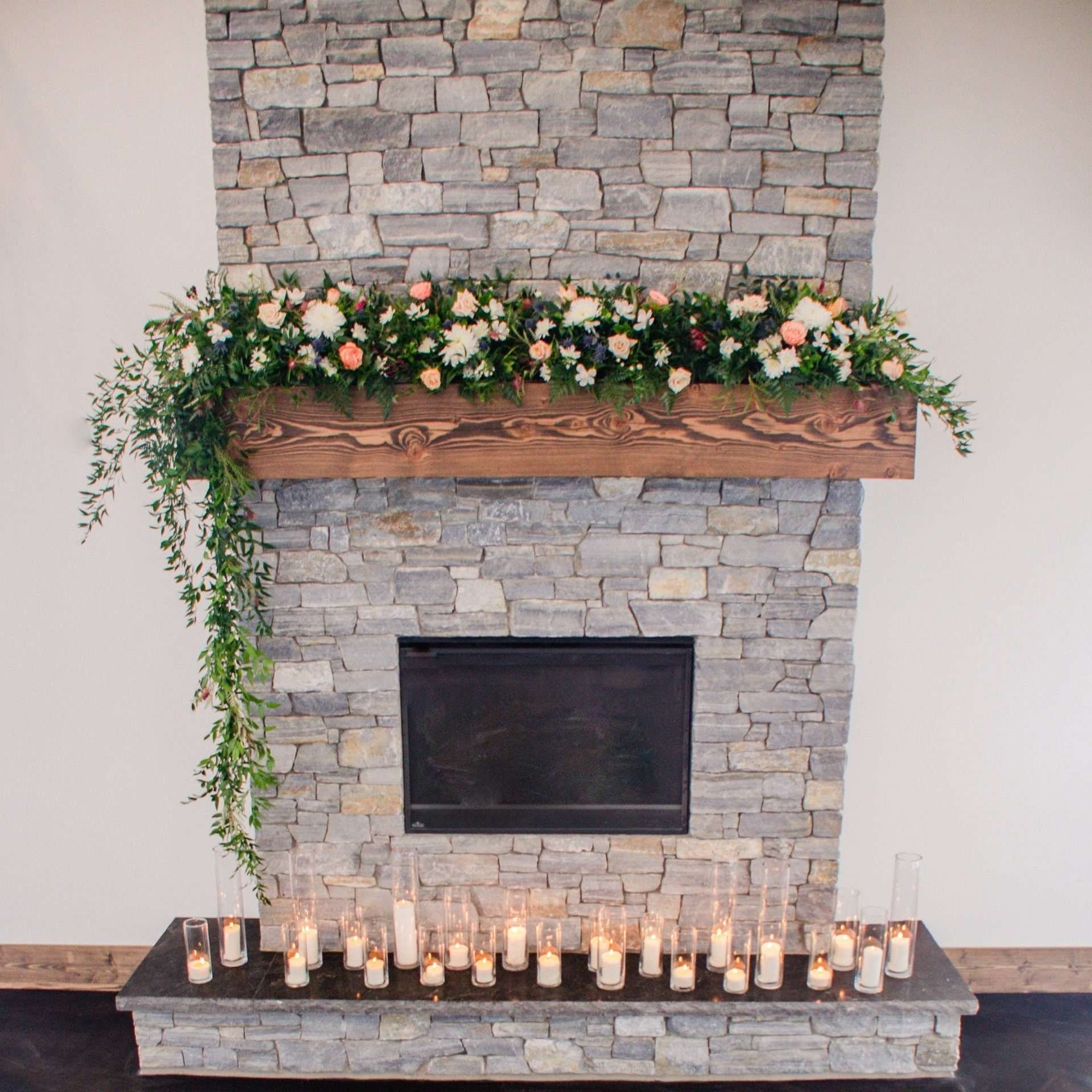 fireplace floral arrangement